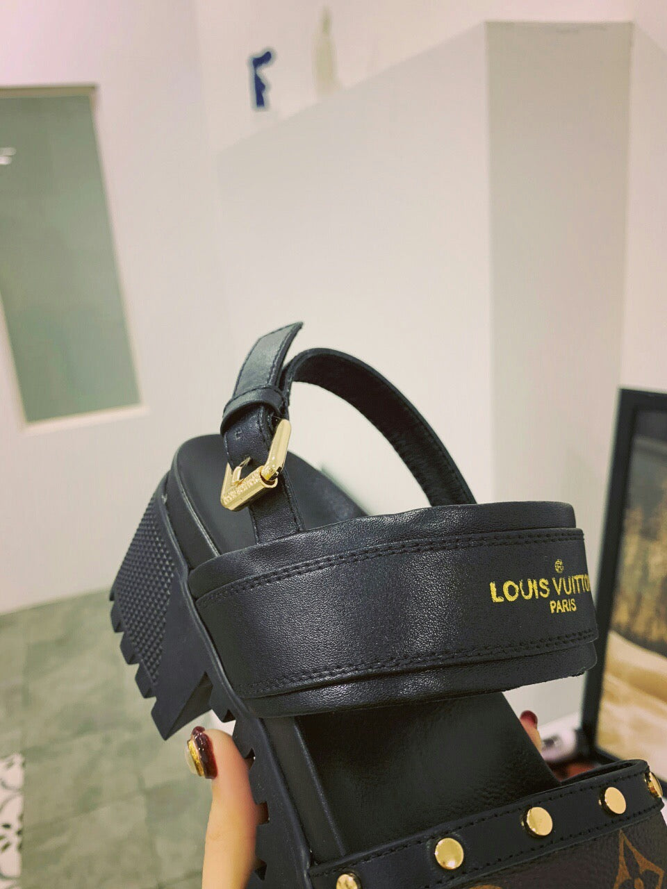 Louis Vuitton Monogram Canvas and Leather Laureate Platform Sandals Merit Trends