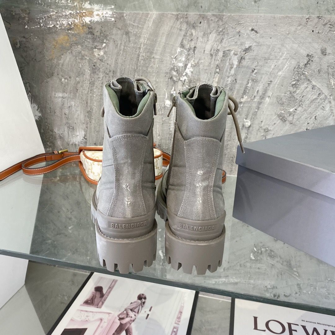 Balenciaga - Strike cotton canvas combat boots