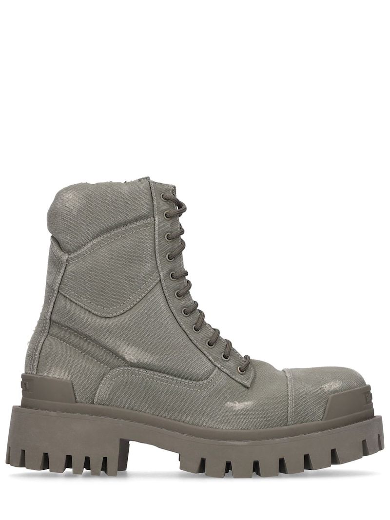 Balenciaga - Strike cotton canvas combat boots