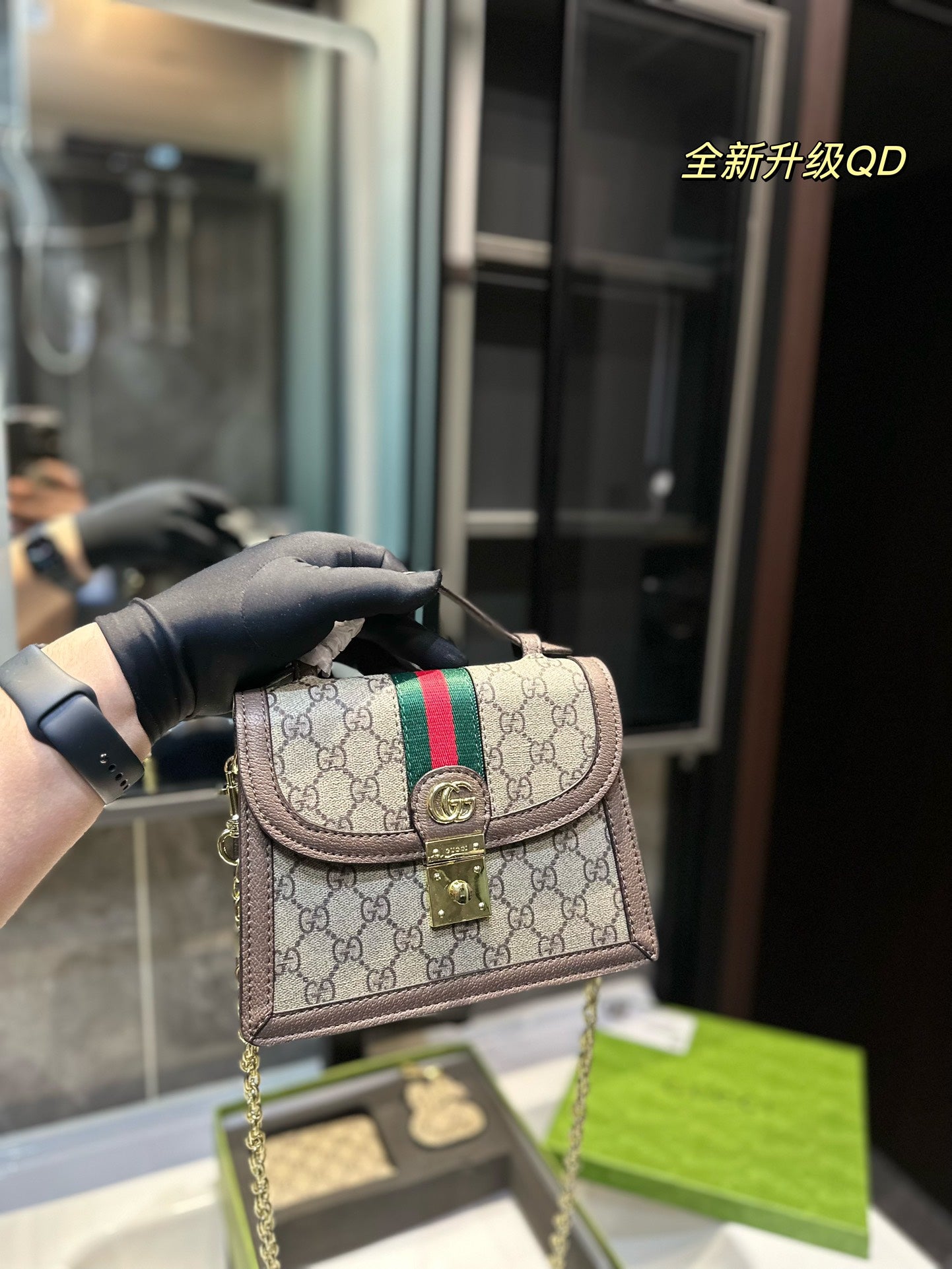 Gucci Handbag + wallet + key holder