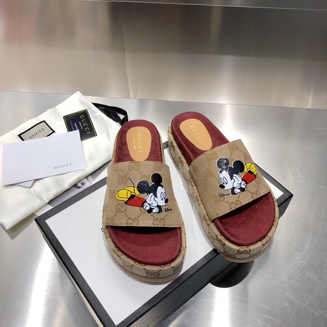 Gucci Mickey Mouse platform sandals