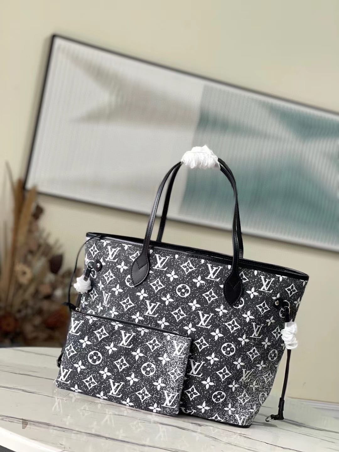 Louis vuitton denim neverfull Clearance
