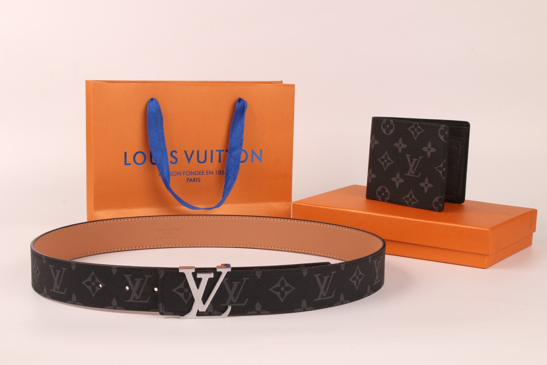 louis vuitton belt and wallet set