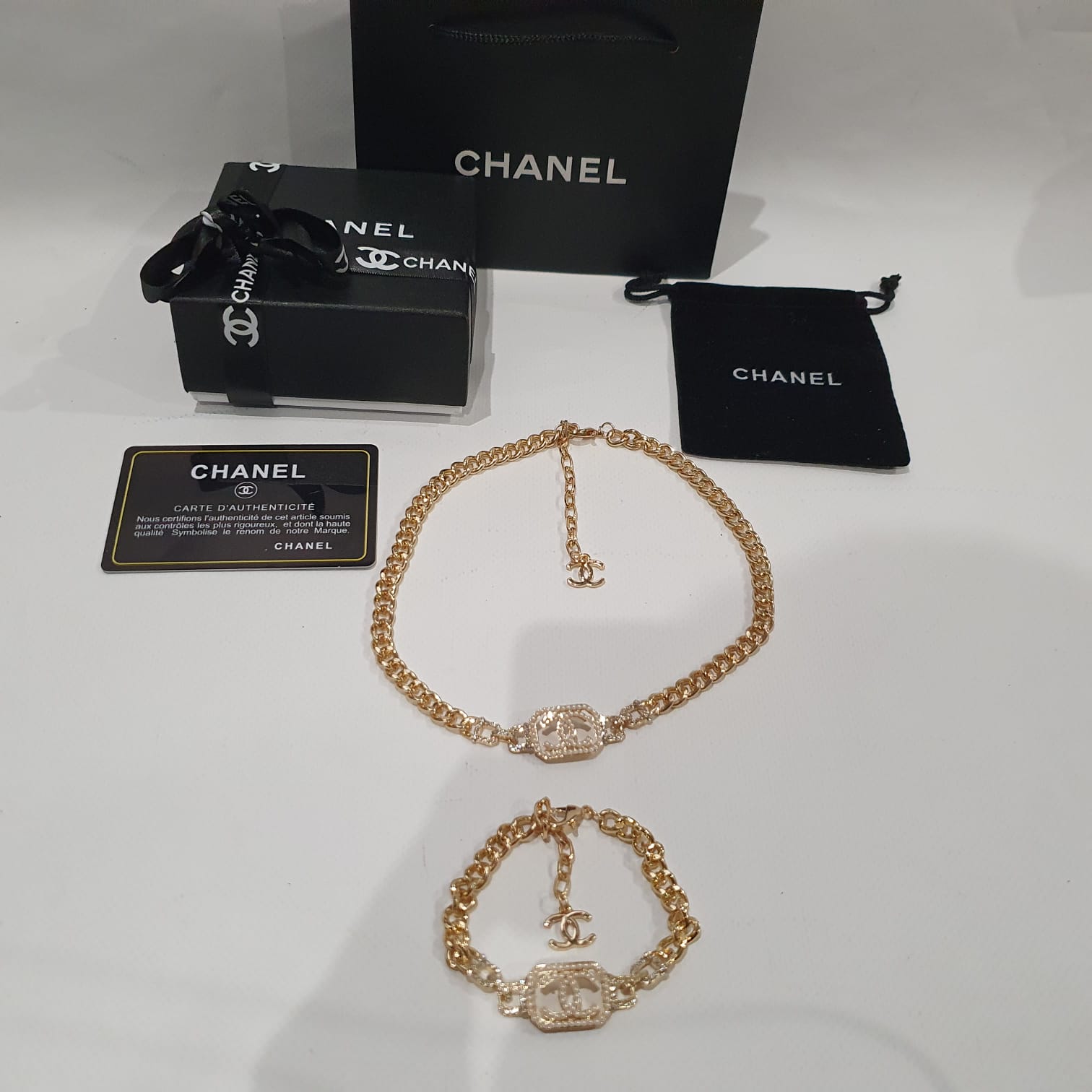 Chanel  Choker Necklace and Bracelet