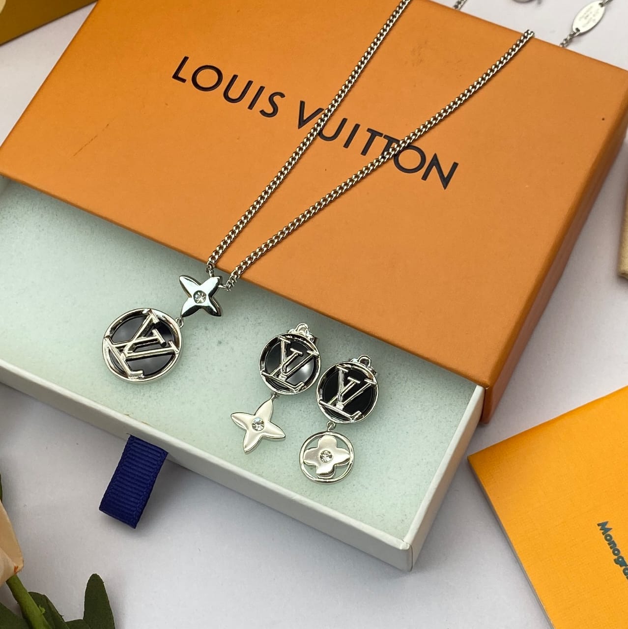 Louis Vuitton Earrings and necklace