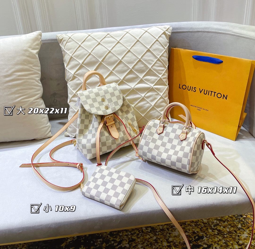 Louis Vuitton Sperone Damier Azur Backpack Handbag Set