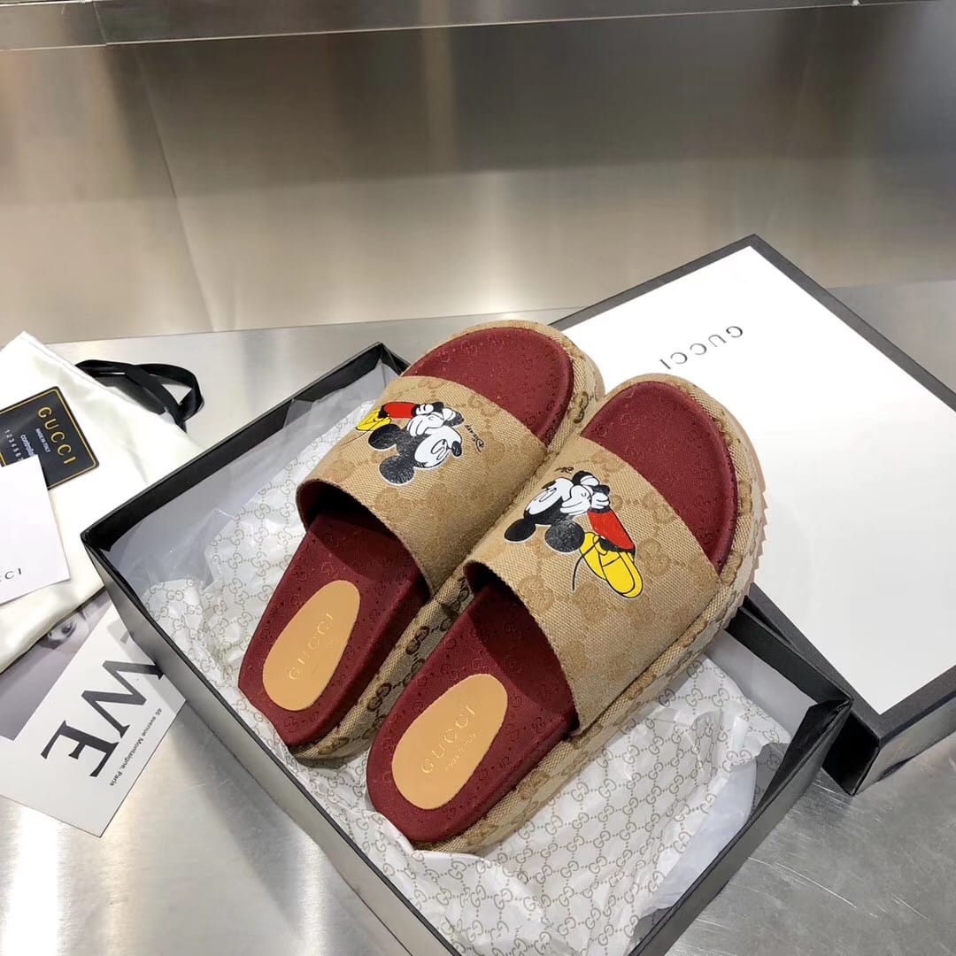 Gucci Mickey Mouse platform sandals