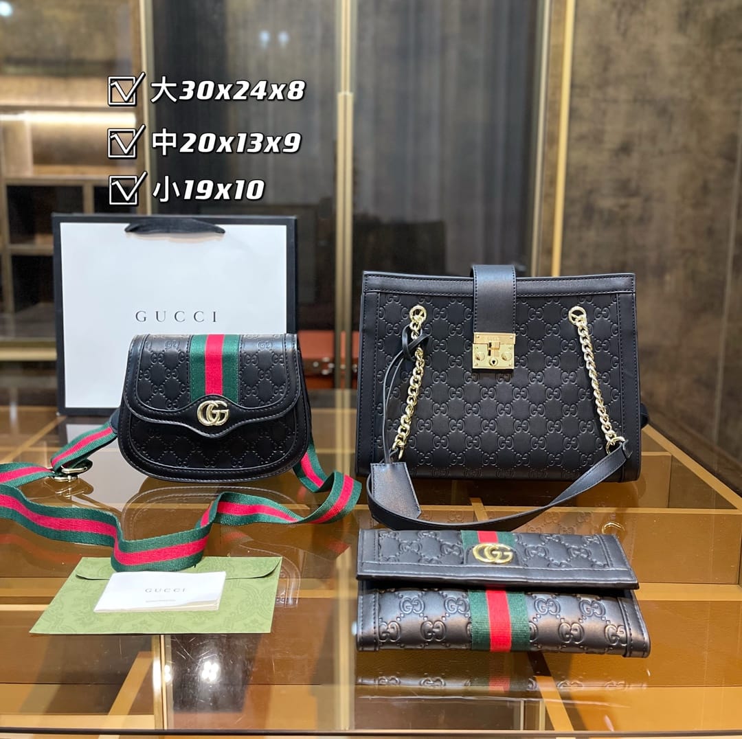 Gucci Supreme Padlock Shoulder Handbag Sets