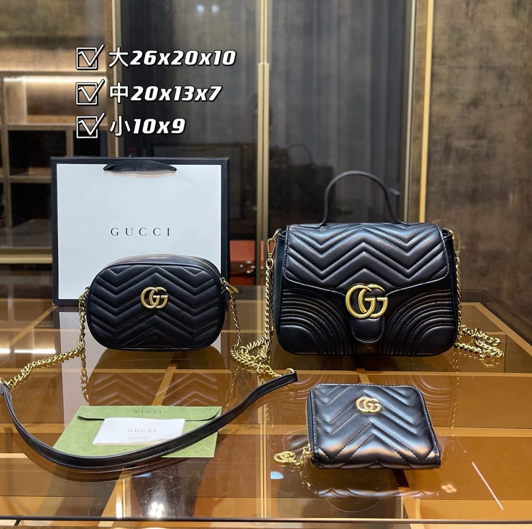 Gucci Marmont Matelassè Top Handle Handbag Sets