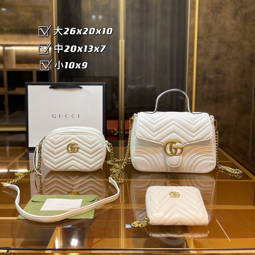 Gucci Marmont Matelassè Top Handle Handbag Sets