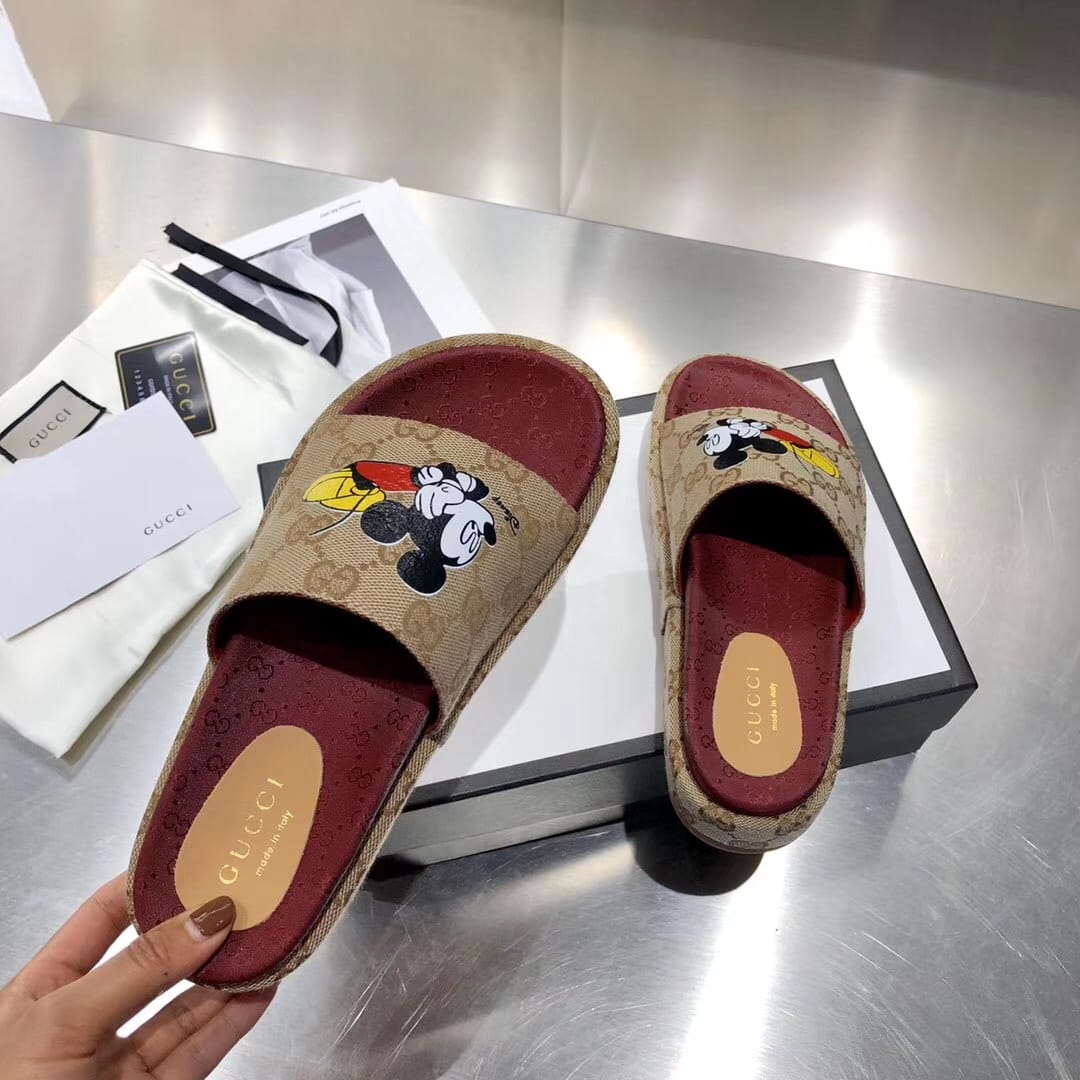 Gucci Mickey Mouse platform sandals