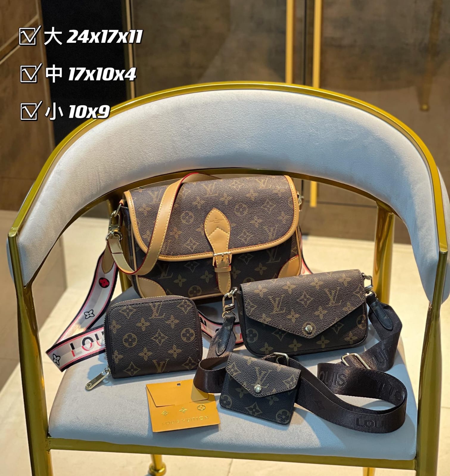 Louis Vuitton Diane handbag Set