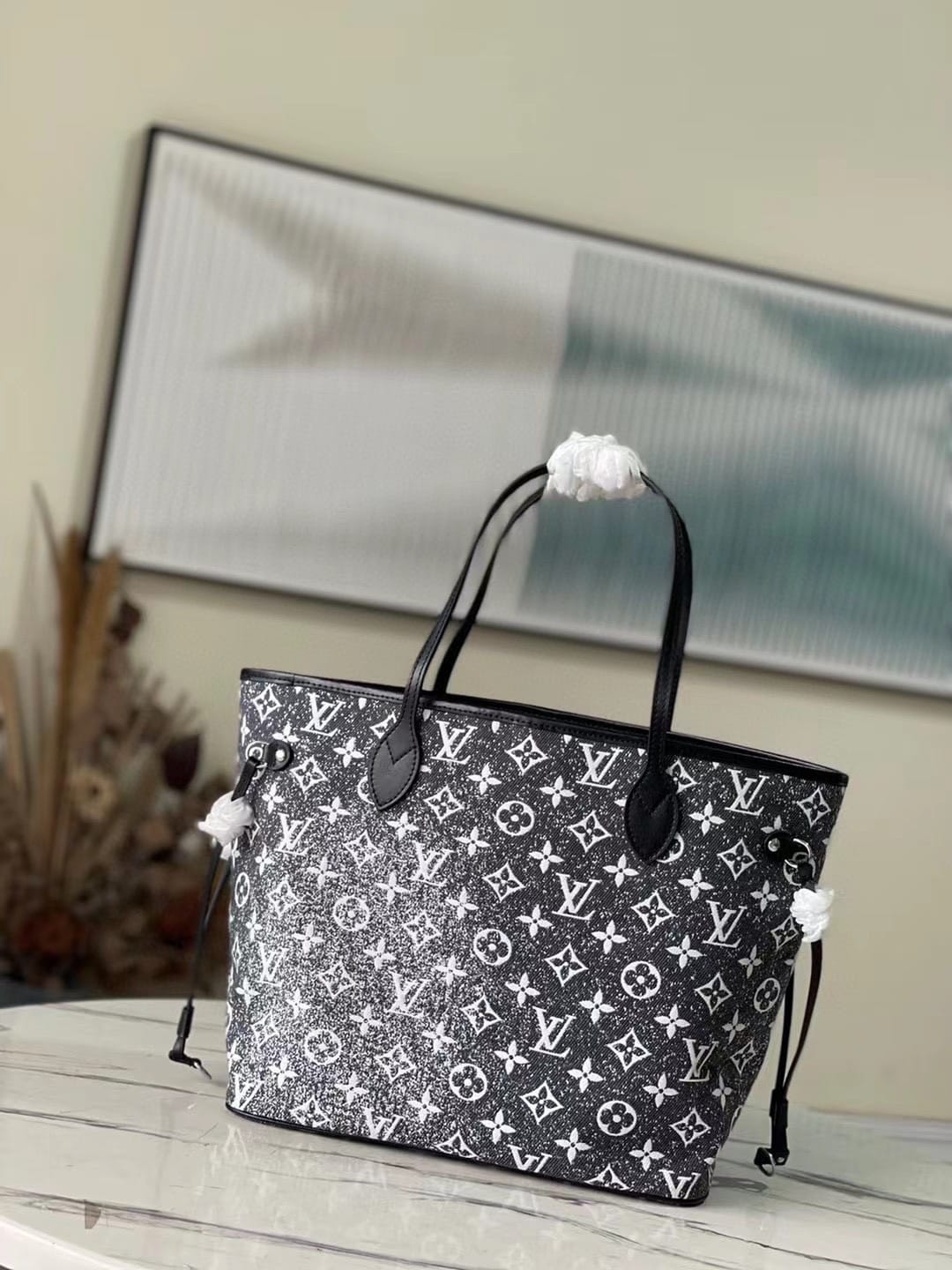 Louis vuitton neverfull black monogram deals