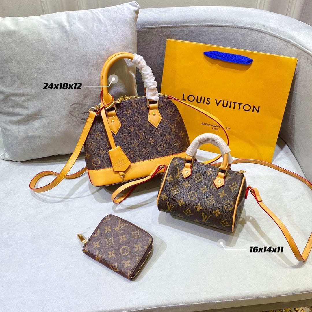 Louis  Vuitton Alma BB Handbag  Set