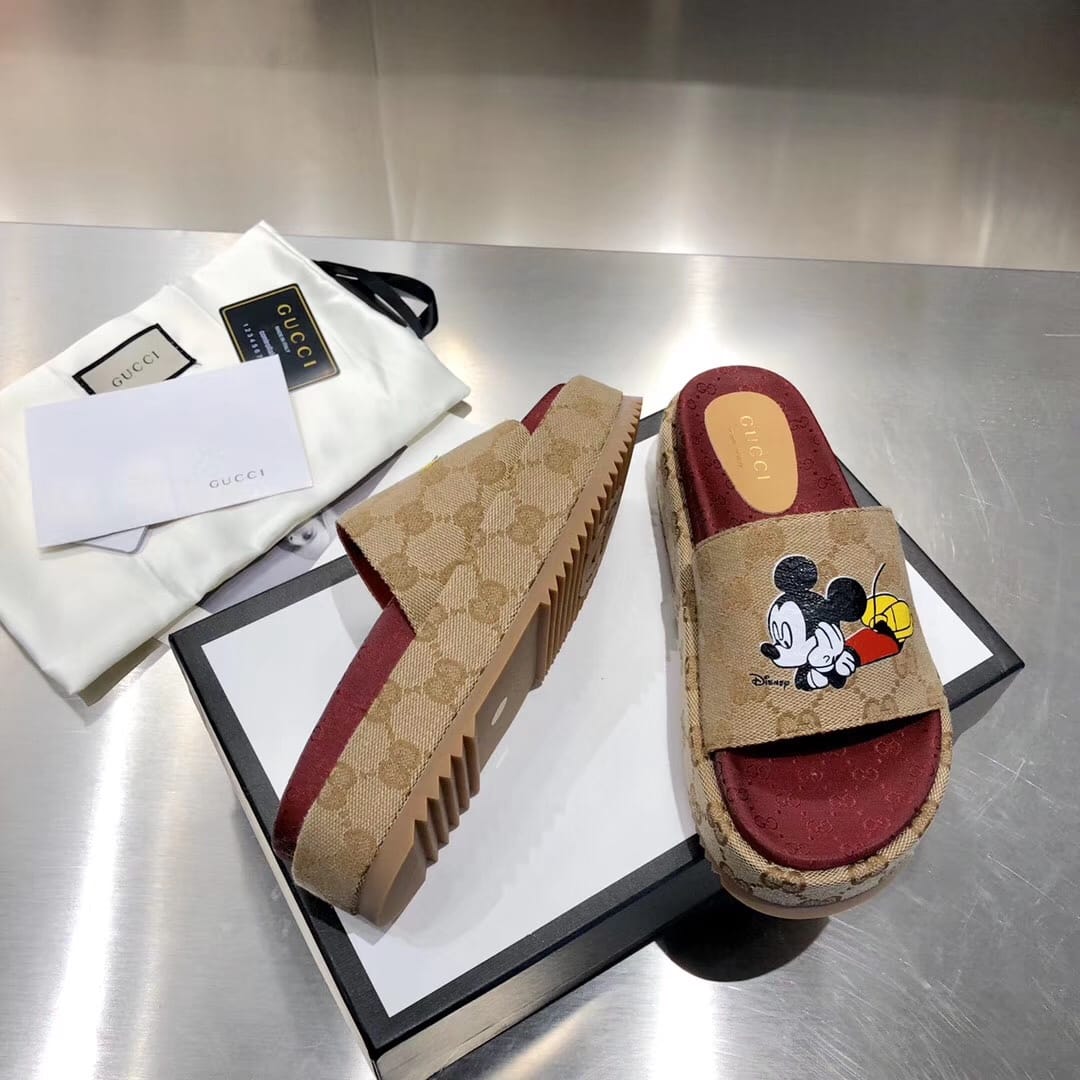 Gucci Mickey Mouse platform sandals