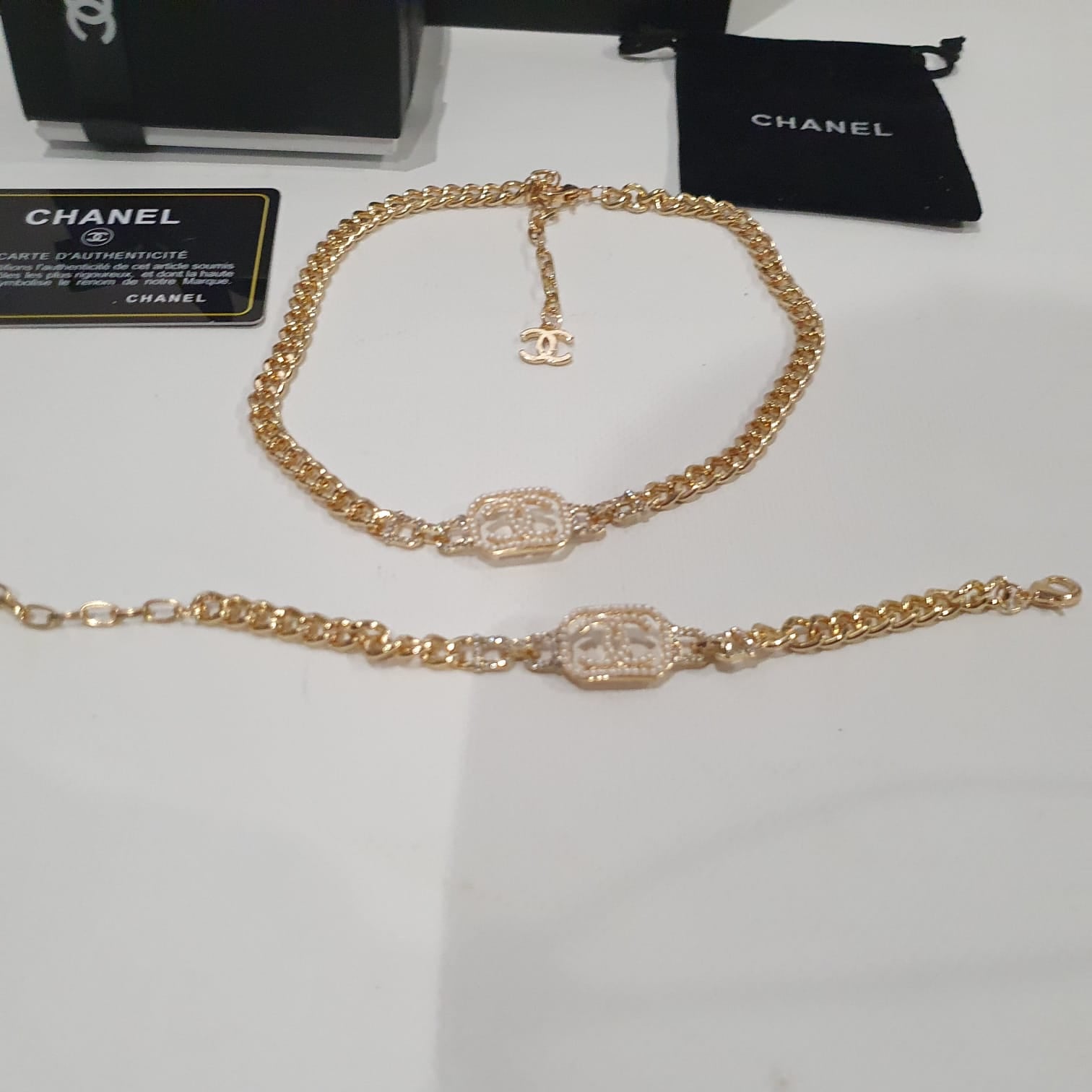 Chanel  Choker Necklace and Bracelet