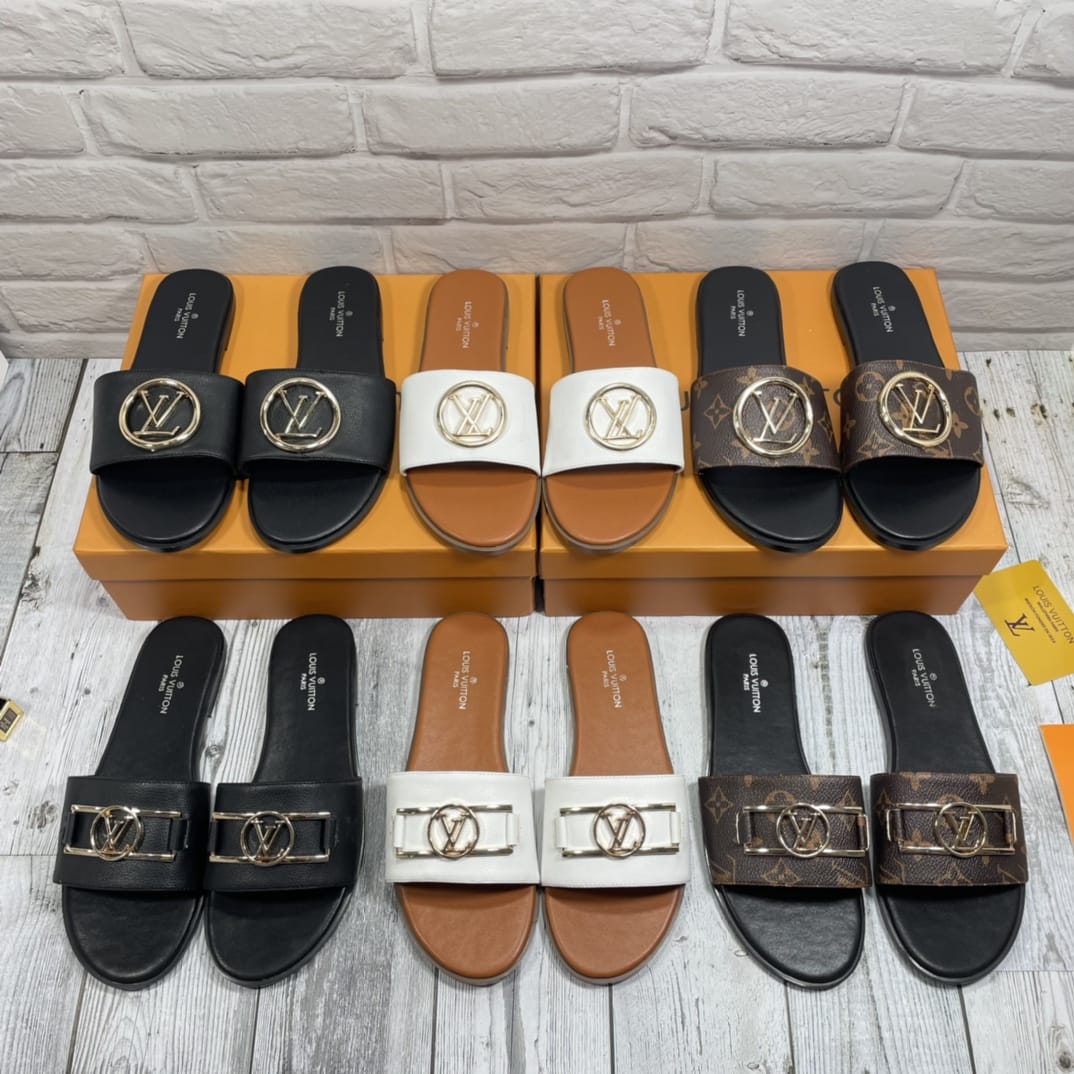 Louis Vuitton Lock it Flat Mule Sandals - ملابس تركية جملة