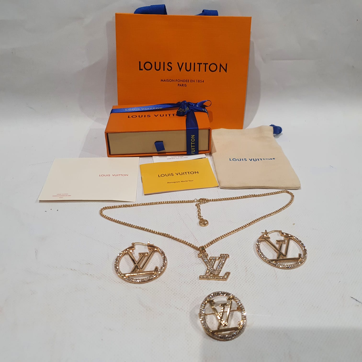 Louis  Vuitton Necklace, Earrings and Brooch Set