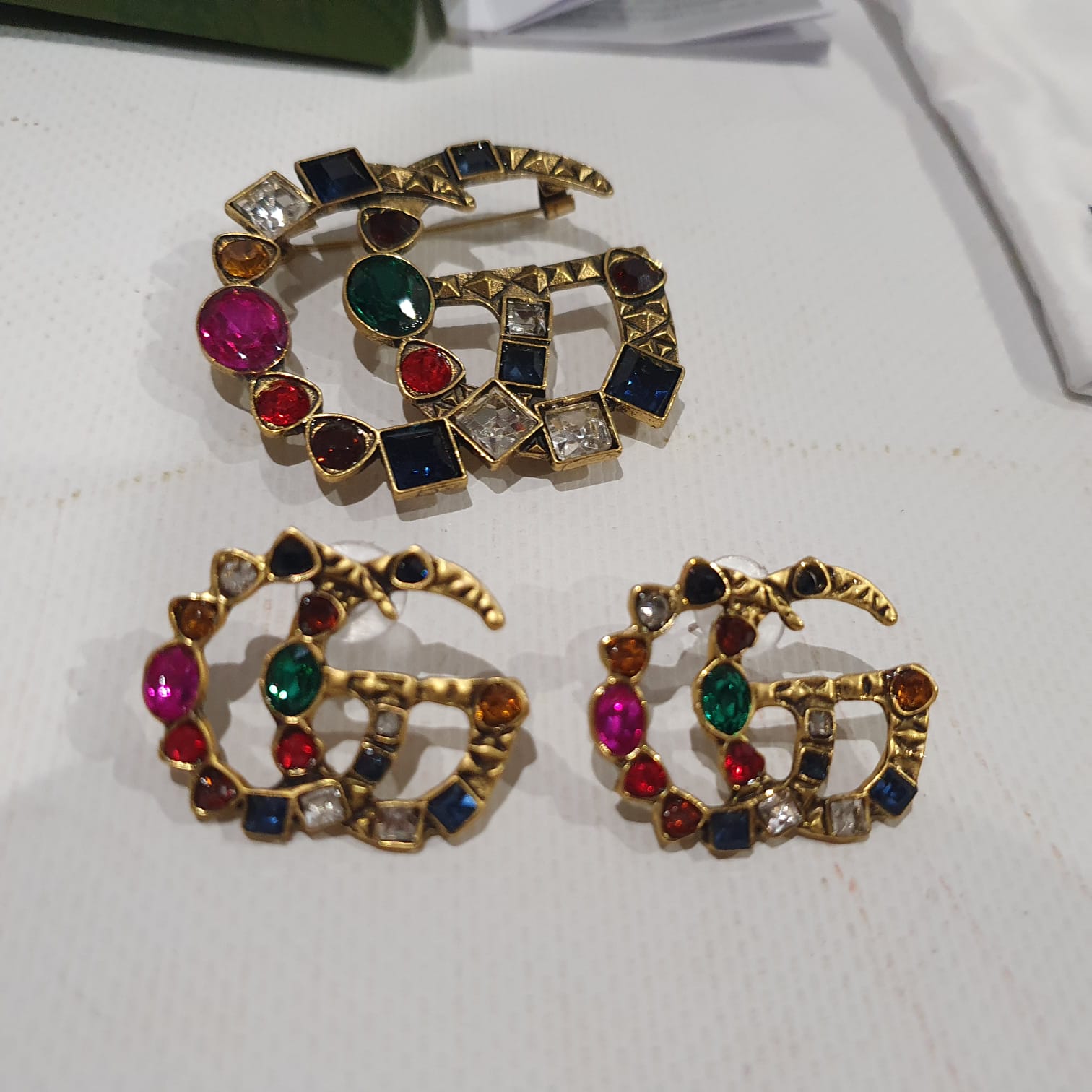 Gucci Brooch and Earrings