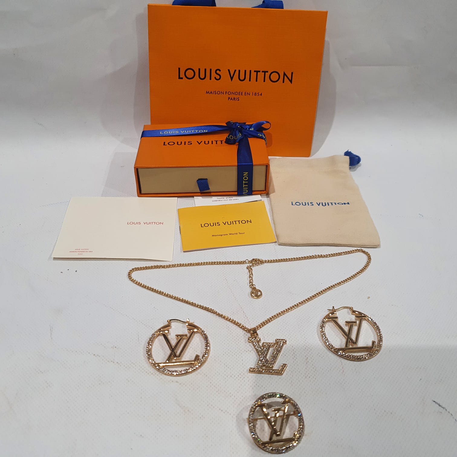 Louis  Vuitton Necklace, Earrings and Brooch Set