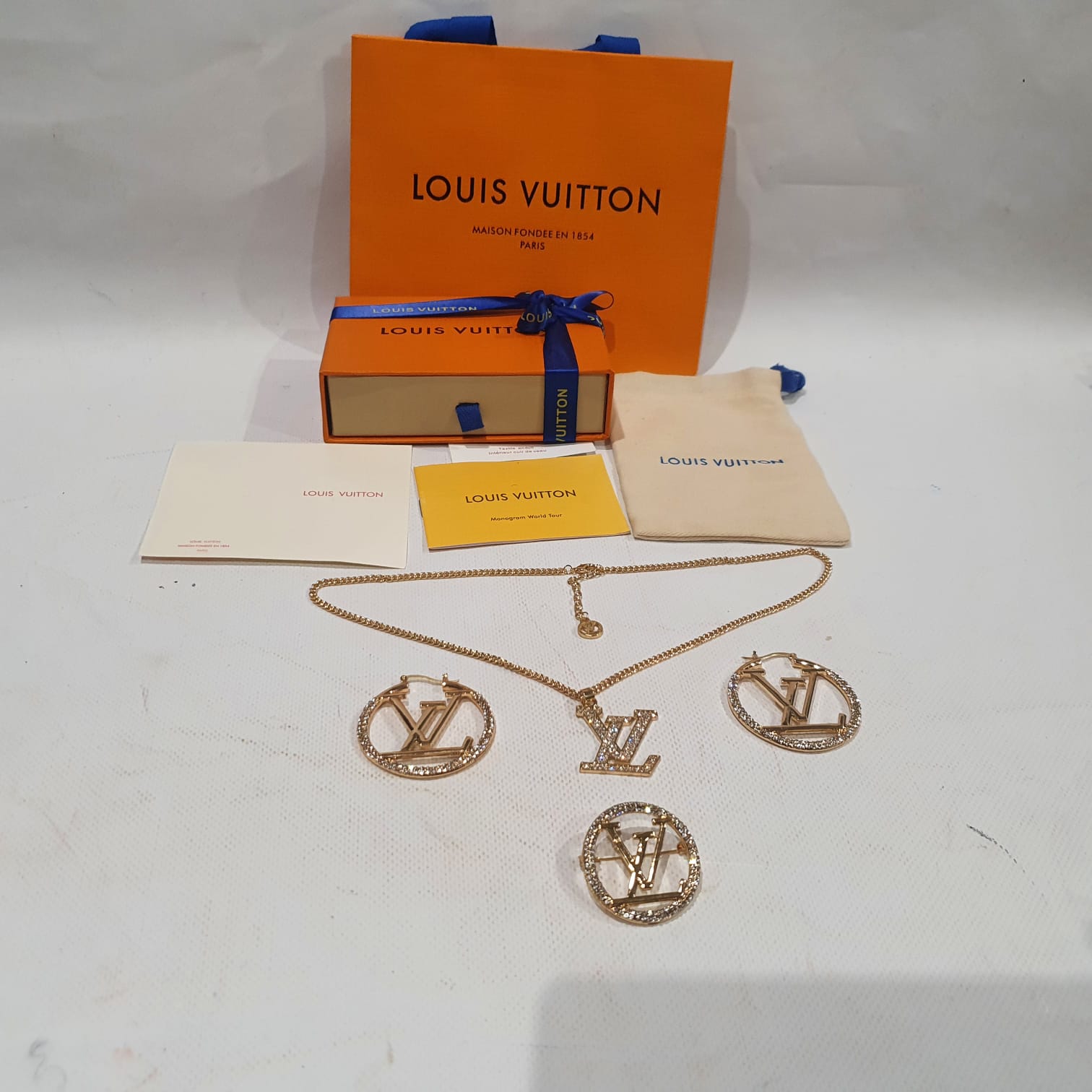 Louis  Vuitton Necklace, Earrings and Brooch Set