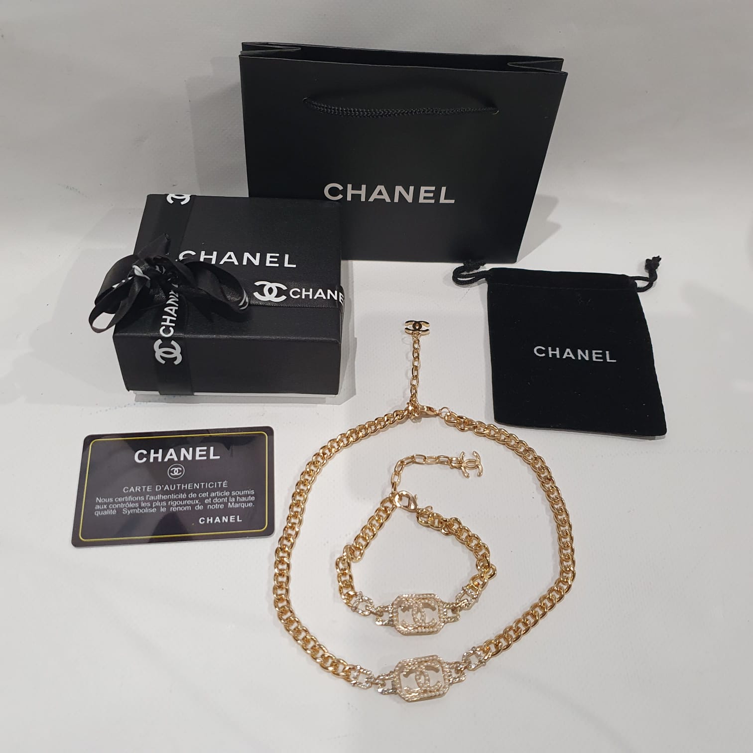 Chanel  Choker Necklace and Bracelet