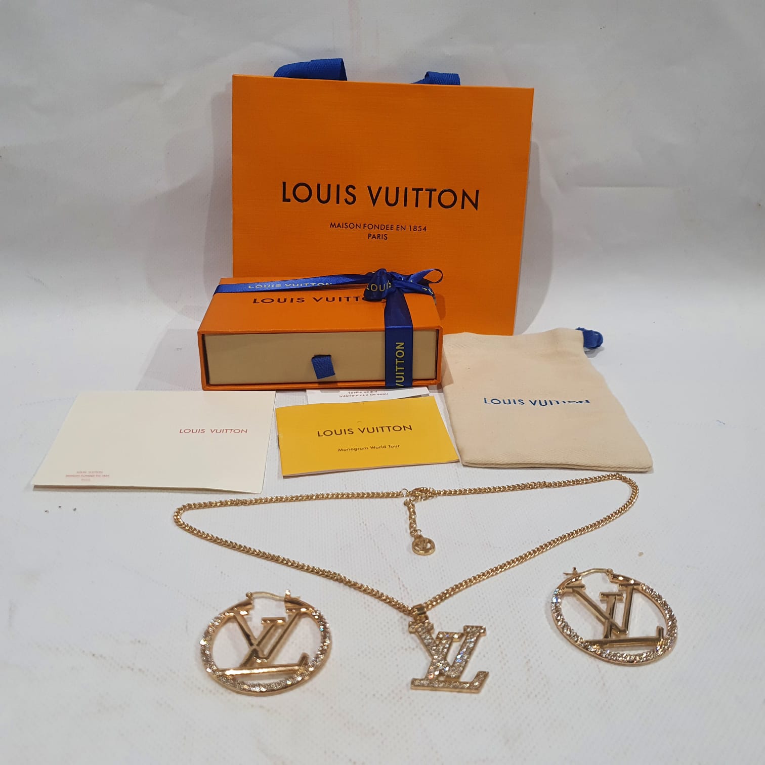 Louis  Vuitton Necklace, Earrings and Brooch Set