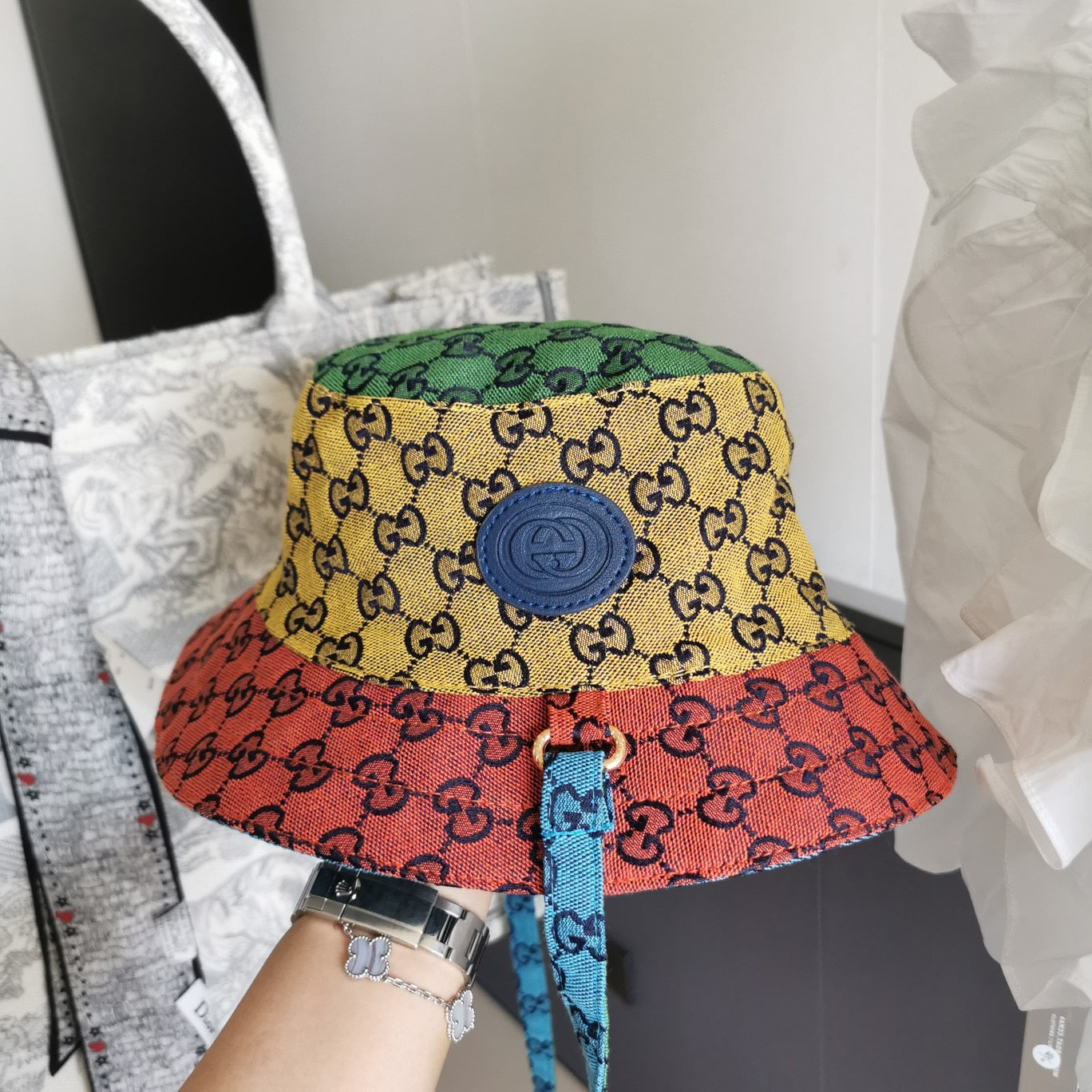 Gucci Multi Color Reversible Bucket Hat