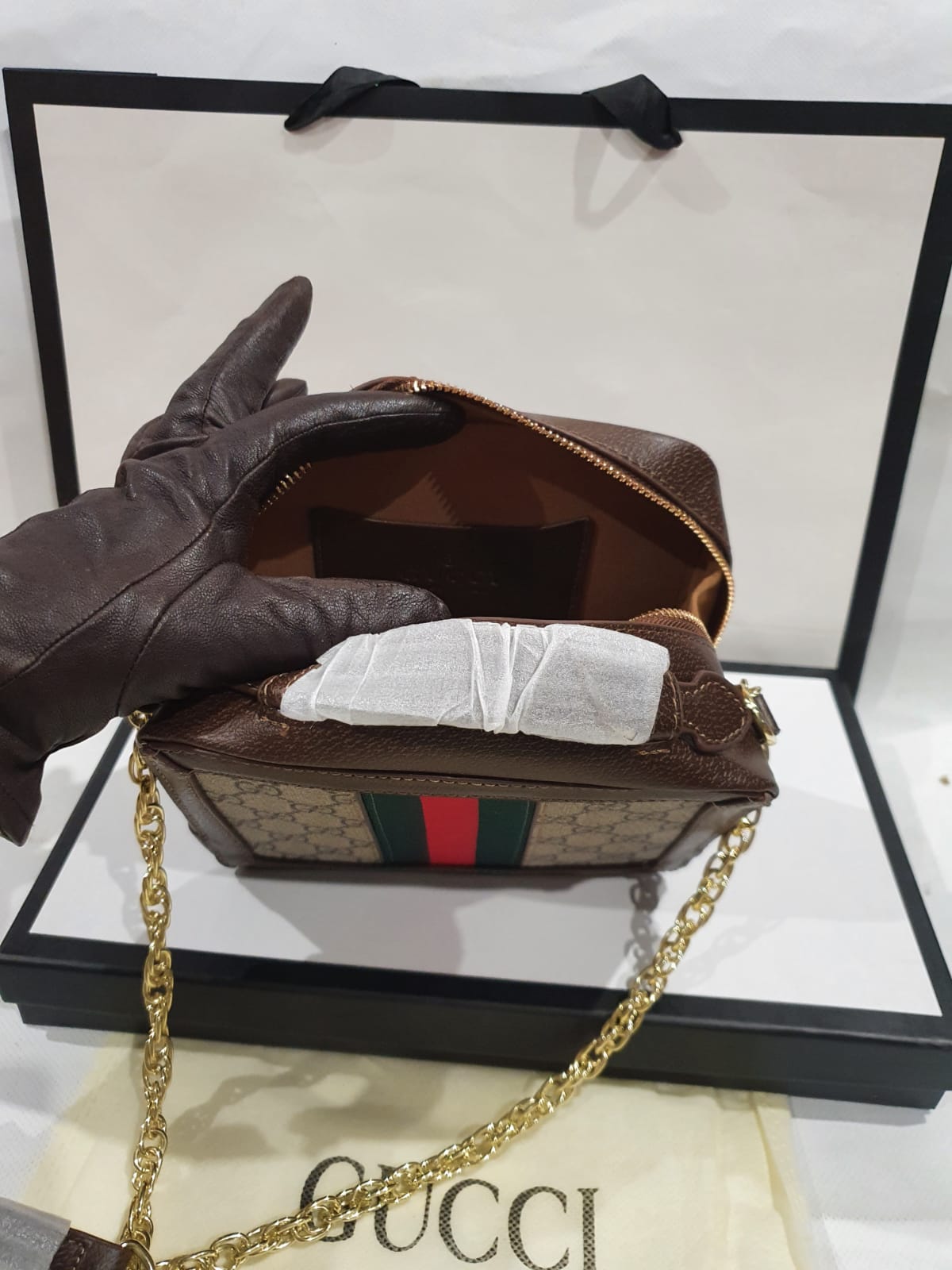 Gucci Supreme Ophidia  Box mini shoulder Handbag