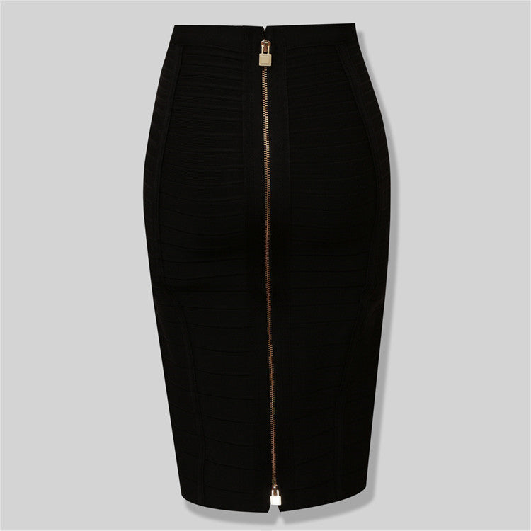 Zipper Bandage  Bodycon Pencil Skirt