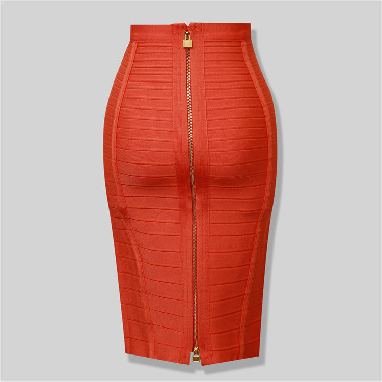 Zipper Bandage  Bodycon Pencil Skirt