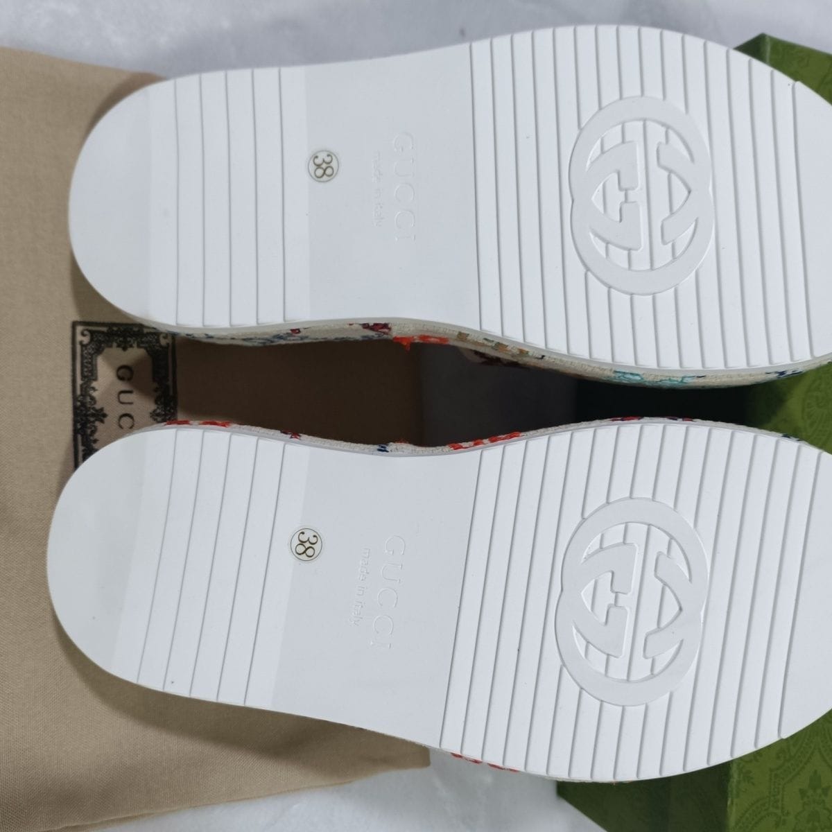 Gucci Multi Color Platform Sandals
