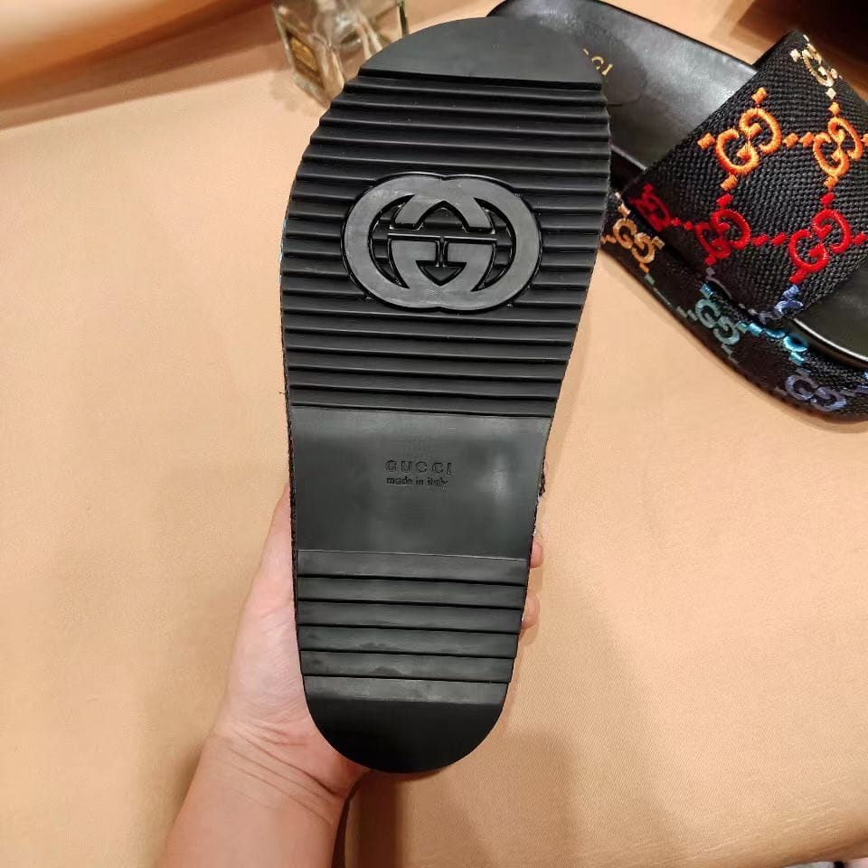 Gucci Multi Color Platform Sandals