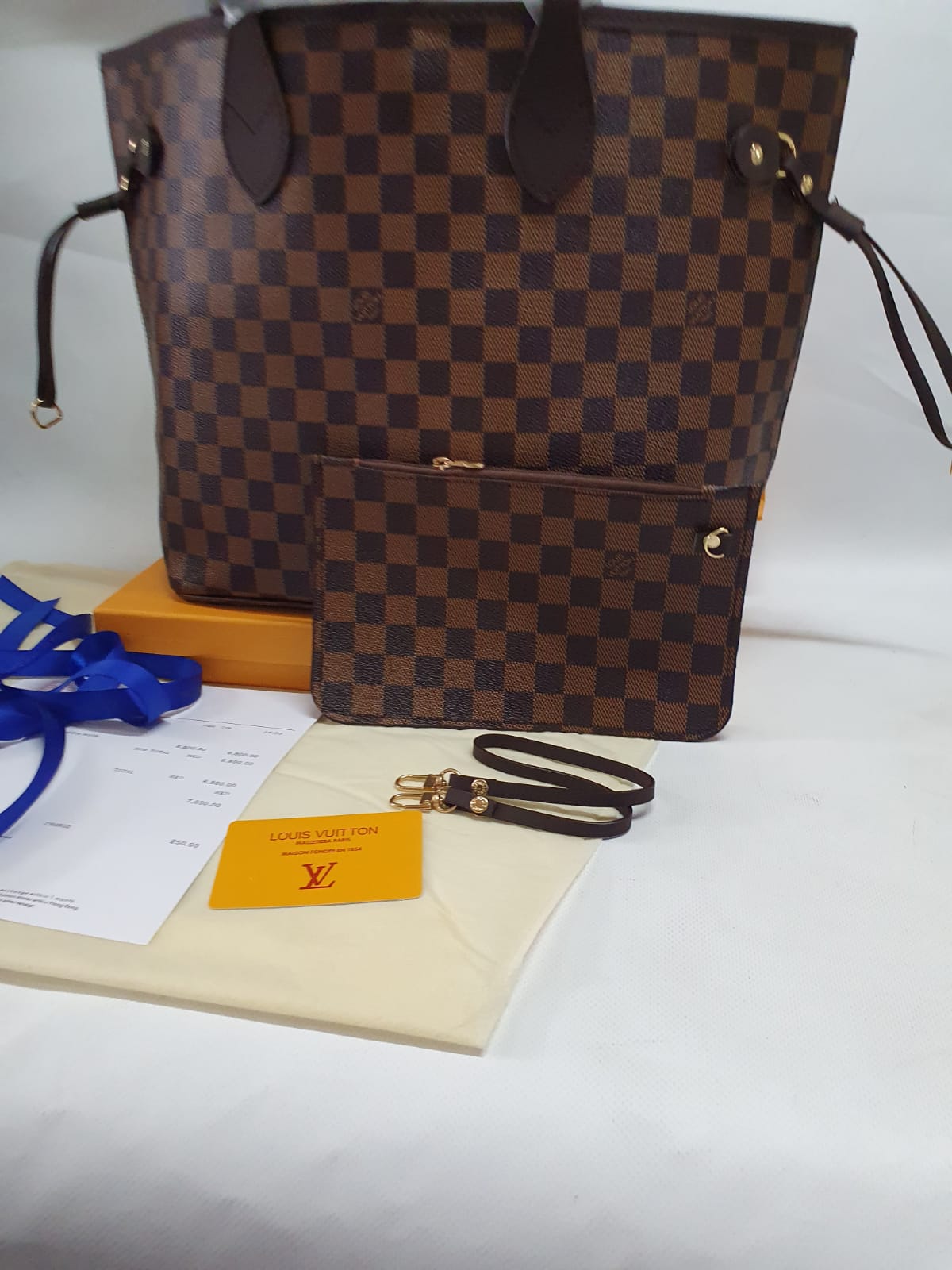 Louis Vuitton  Neverfull Damier  Ebene Canvas Handbag